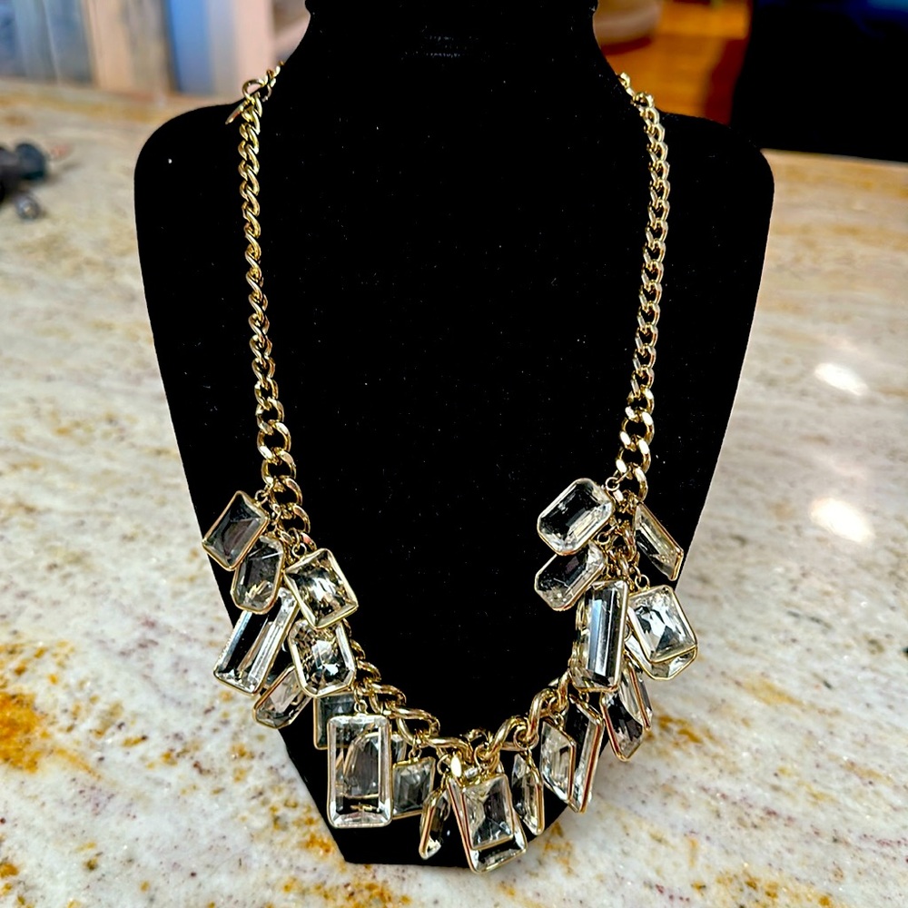 vintage piece - Fred Segal Hollywood. Faceted crystals set in bevels. Length  9